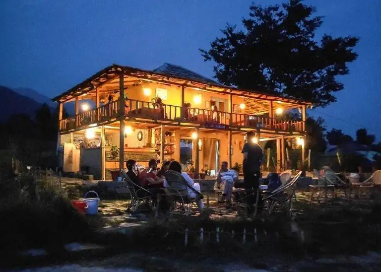Outdoor camping setting in the hills