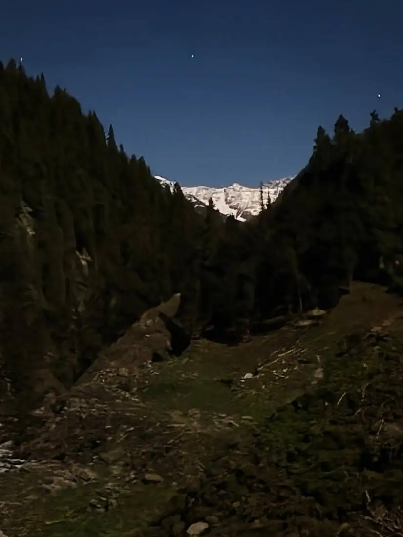 Outdoor campsite setting in the hills