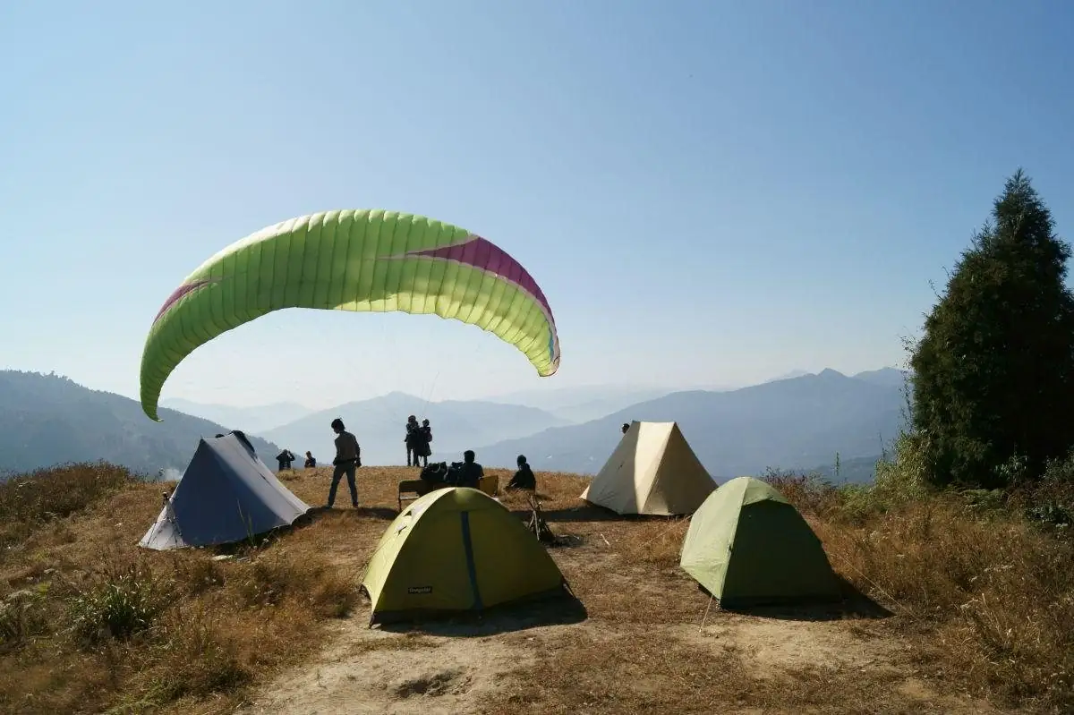 Camping among the mountains